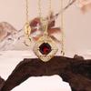 Light Luxury Natural Garnet Gemstone Jewelry Set S925 Silver Pendant Necklace Earring Fine Jewelry Women's Anniversary Gifts