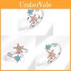 Geometric Copper Open Ring With Turtle And Star Elements For Female Fashion