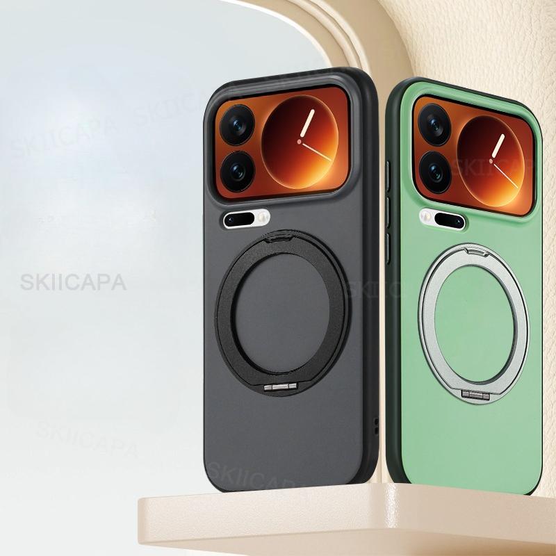 Skin Feel Matte Magnetic Case for Xiaomi 17 Pro Max Magsafe 360 Rotation Holder Hard PC Cover for Xiaomi Mi 17Pro