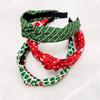 Women Headband Fashion Headband with Knot Christmas Printing Ladies Headdress
