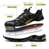 Labor urance shoes, smash-of and puncture-proof  four-season men's safety shoes, popular lazy lace-up-free work shoes