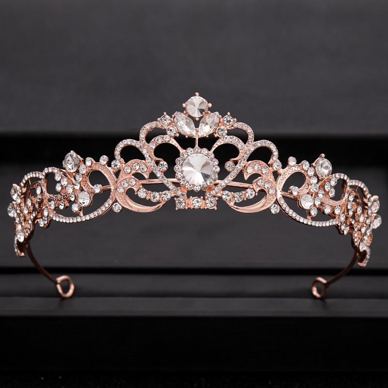 Coroană de Nuntă Bijuterii de Păr Accesorii de Păr de Mireasă Femei Coroană Baroc Strassuri Cristal Tiare Mireasă Regină Coroane de Petrecere Cadou