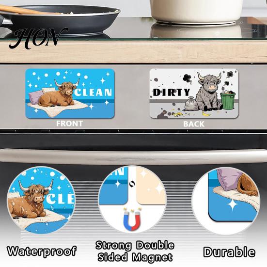 Dishwasher Clean Dirty Marker Cartoon Animal Magnet, Magnetic Indicator Indicator, Double-sided Dish Washing Machine Decoration Magnet Decorative