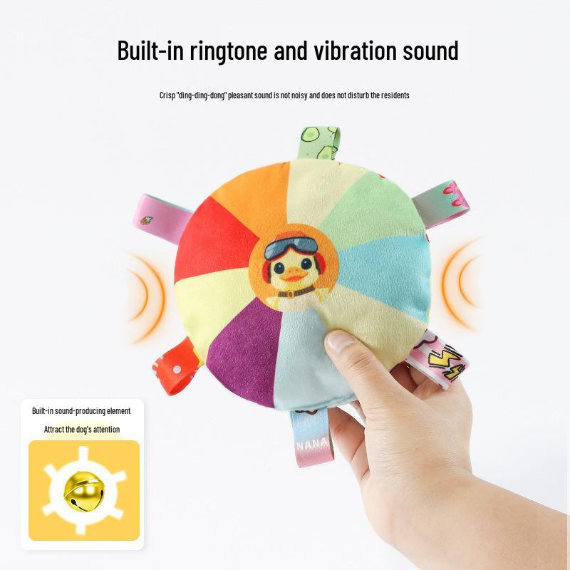 Interactive Bite-Resistant Plush Sounding Frisbee Toy for Cats and Dogs - Relieves Boredom and Aids Teething