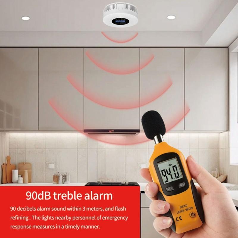 Advanced 2 In 1 Carbon Monoxide Smokes Detectors Featuring Real Time Display & High Accuracy Sensors for Household