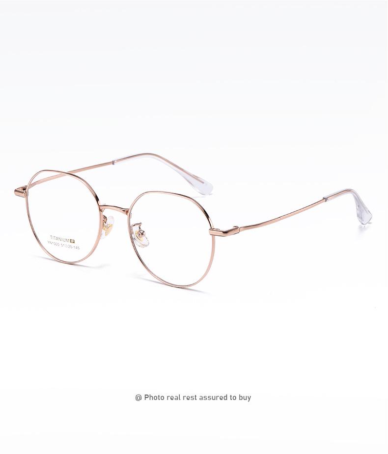 Fashionable Titanium Round Frame Eyeglasses with IP Plating