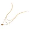 Women's Stylish Faux Pearls Polished Coin Charm Pendant Three Layers Necklace