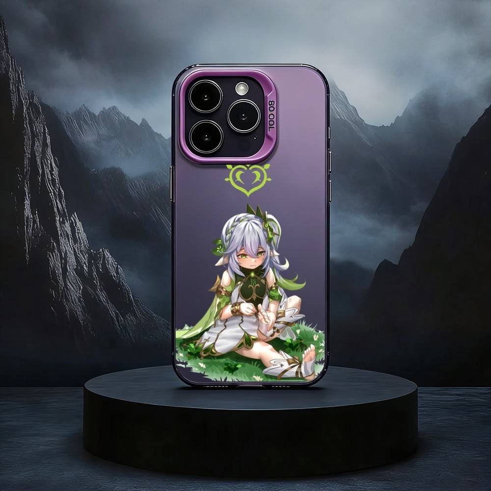 N-Nahida Genshin Impact Black Candy silver phone case Phone Case For iPhone17,16,15,14,13,12,11 Plus,Pro Max
