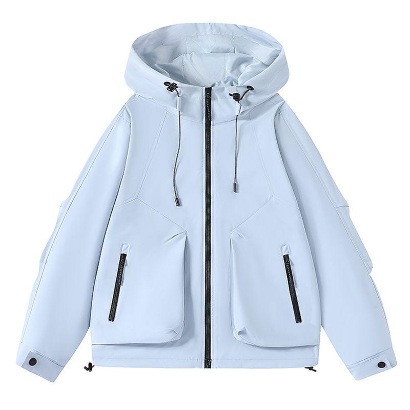 Damen Frühling Herbst Windjacke Schlanke Passform Winddicht Sportjacke Paar Liebhaber Mantel