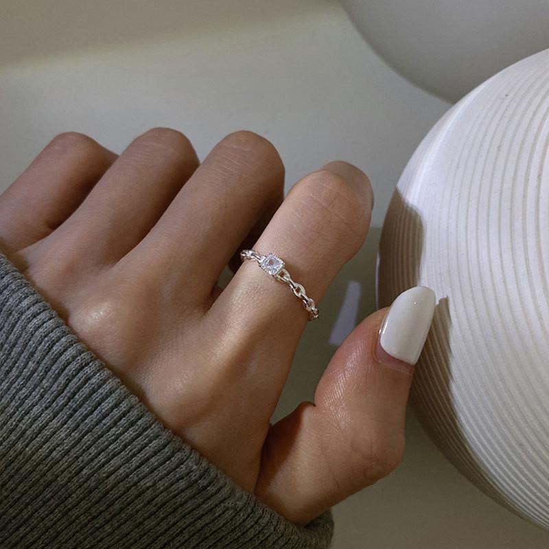 Korean Inspired Modern Pure Silver Ring For Women Stylish Versatile And