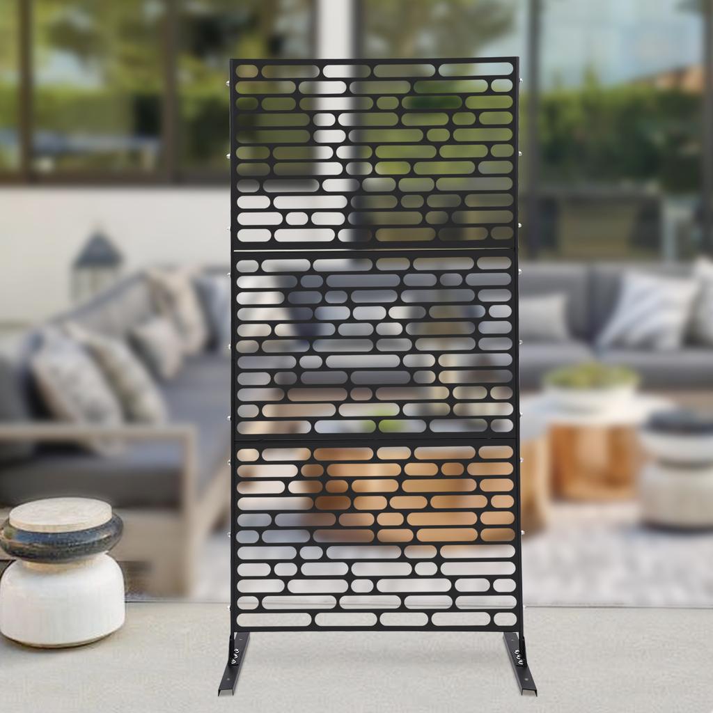 Outdoor Privacy Screen, Black Windproof Fence Panel for Patio Garden, Decorative Room Divider, Mesh Shade Panel, 90x40x190cm