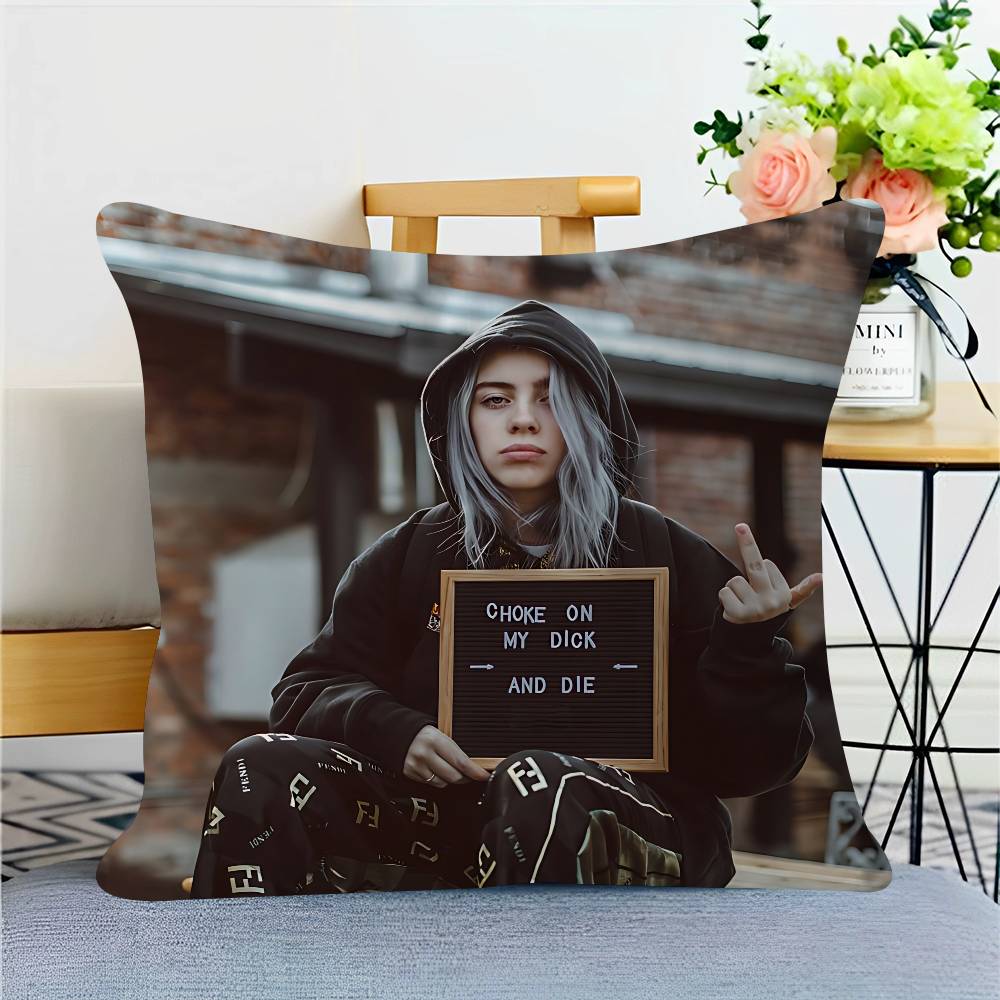 Singer B-Billie-Eilish Pillow Anime Pillow Sofa Bed Head Pillow Cover Cushion Cover 45x45 Cm Fashion