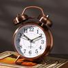 Home 4 Inch Retro Bell Clock Office Retro Creative Bell Alarm Clock Bedroom Jump Needle Type Metal Mute Luminous Alarm Clock