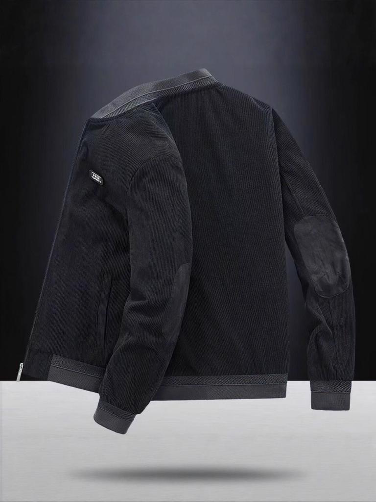 Men's Winter Corduroy Baseball Collar Jacket - Retro, Casual, Loose Fit, Plus Velvet Thickened