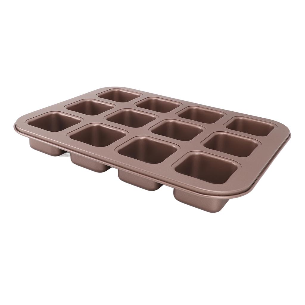 12 Grids Divided Brownie Pan Carbon Steel Easy To Clean Rectangular Baking Mold Pan for Toast Bread Cake