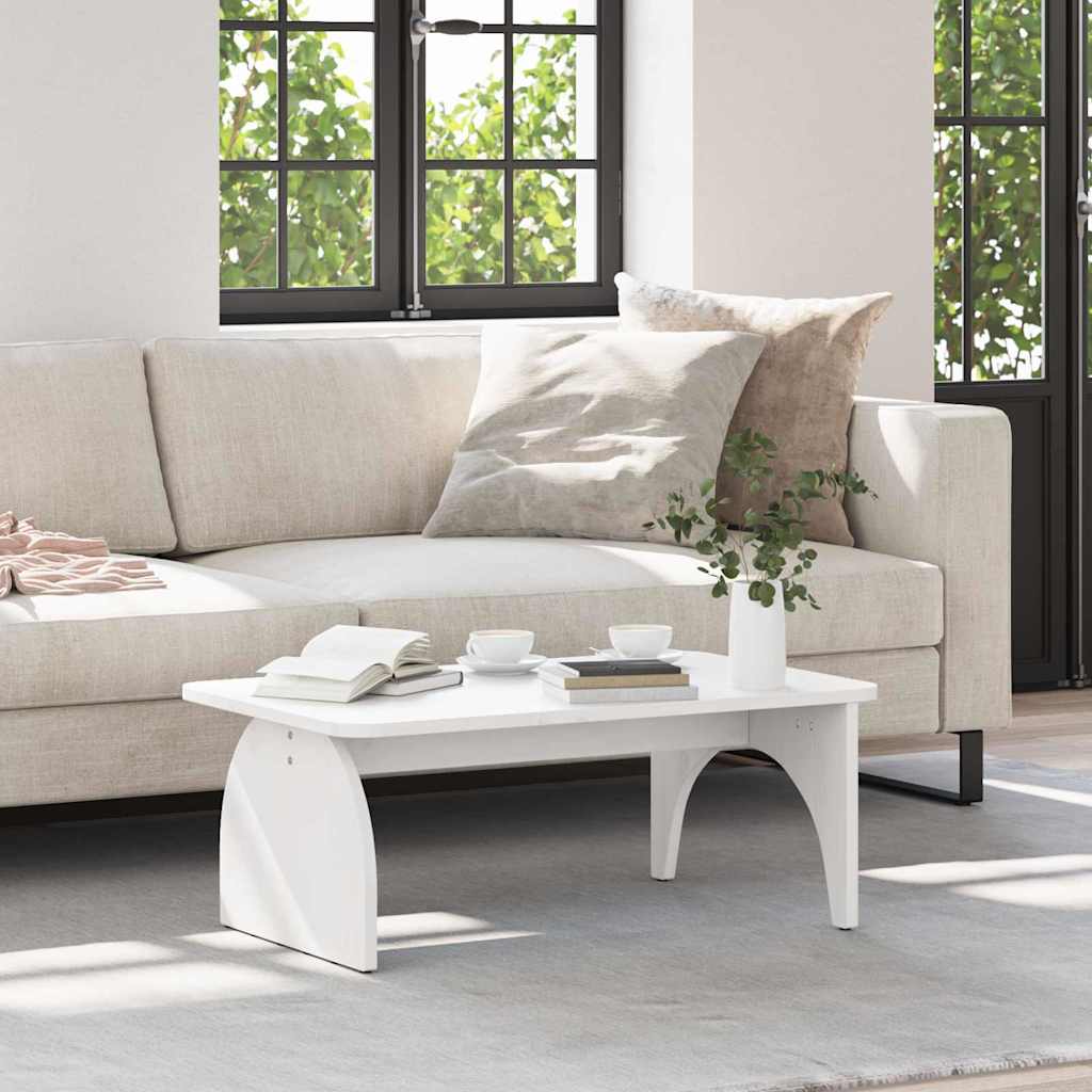 White Coffee Table 80 X 50 X 31 Cm Solid Pine Wood