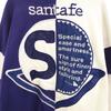 Santa Fe 90s Made In Japan Old Long Sleeve Trainer 4 Purple Navy Sweat Men's Used