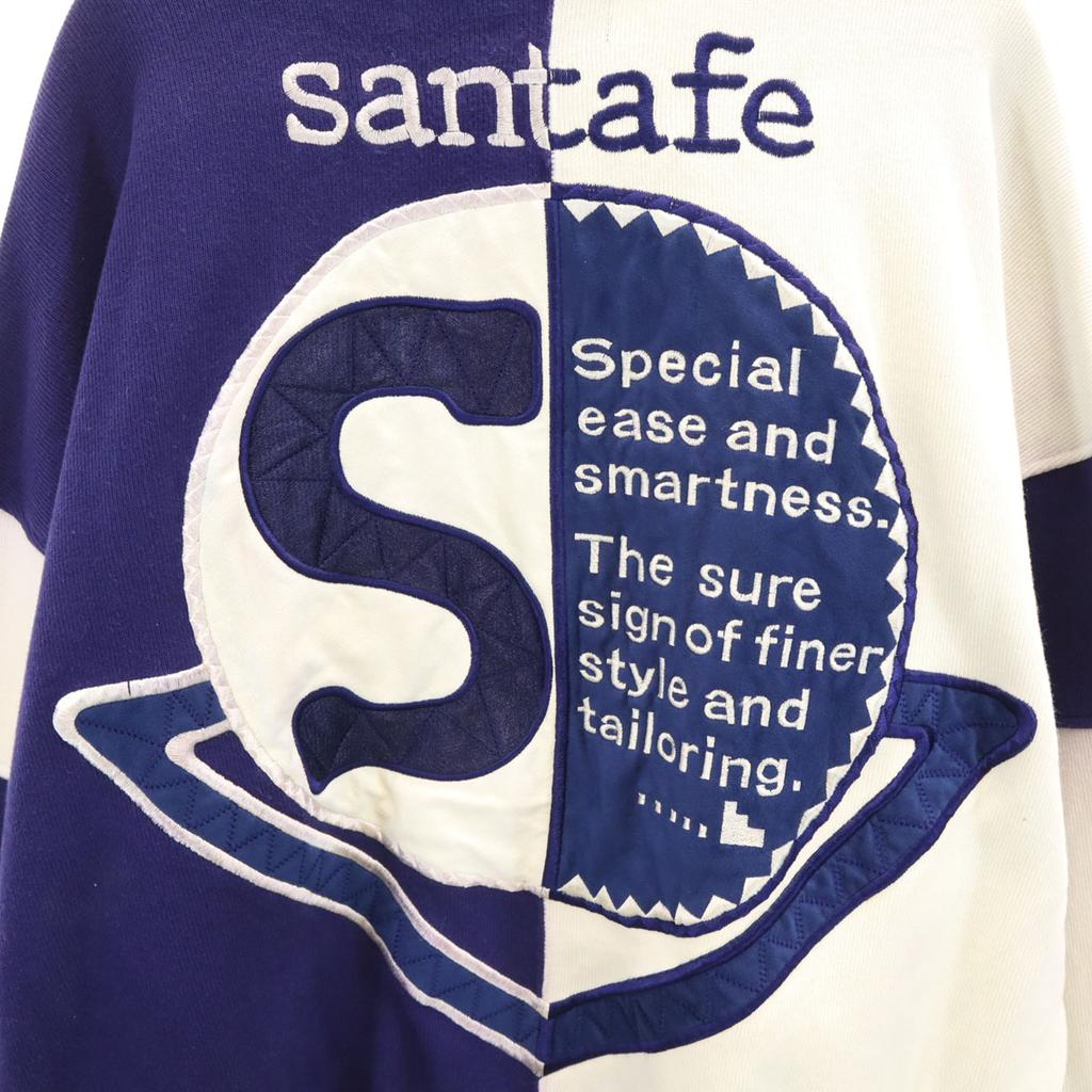Santa Fe 90s Made In Japan Old Long Sleeve Trainer 4 Purple Navy Sweat Men's Used