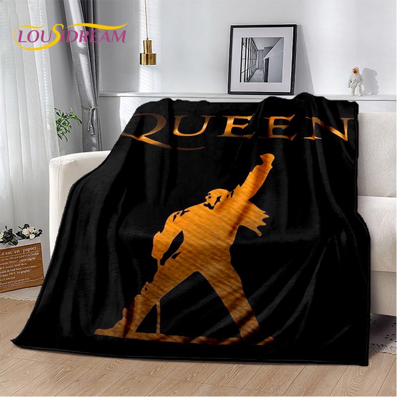 2025 Classics Queen-Rock-Band Freddie Blanket,Soft Throw Blanket for Home Bedroom Bed Sofa Picnic Travel Office Cover Gifts Kids