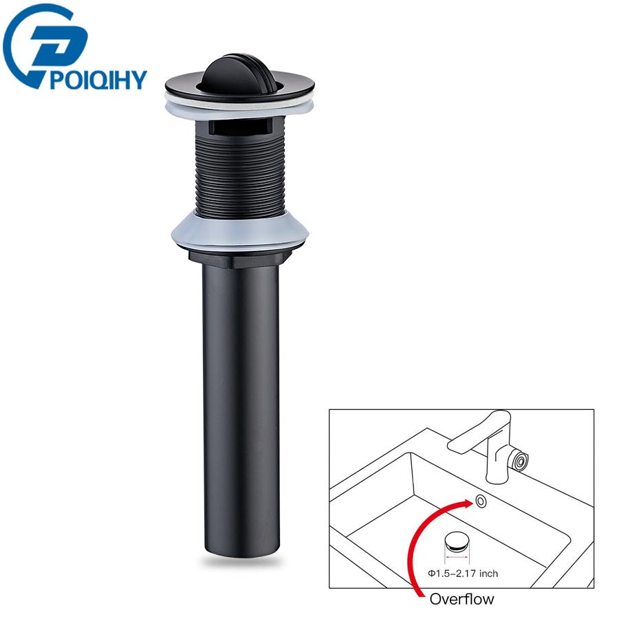 

POIQIHY матово-черная ванная комната унитаз раковина выдвижной слив двойной стиль Clic-clac слив для раковины туалетный столик слив