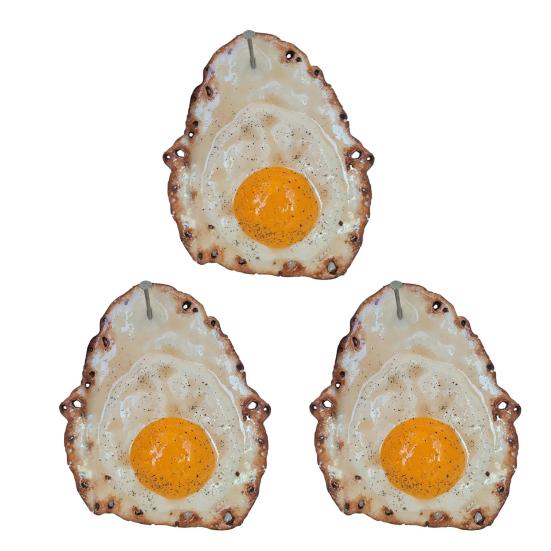 1/2/3/4Pcs Fried Egg Wall Decoration Fried Egg Hanging on a Nail Wall Art Home Living Room Kitchen Wall Decorative Acrylic Sign
