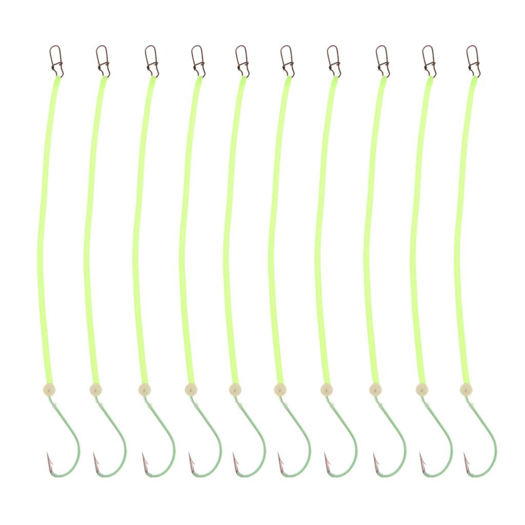 10 Pcs Anti Bright Hair Rigs Carp Fishing Barbed Hook 4 Size