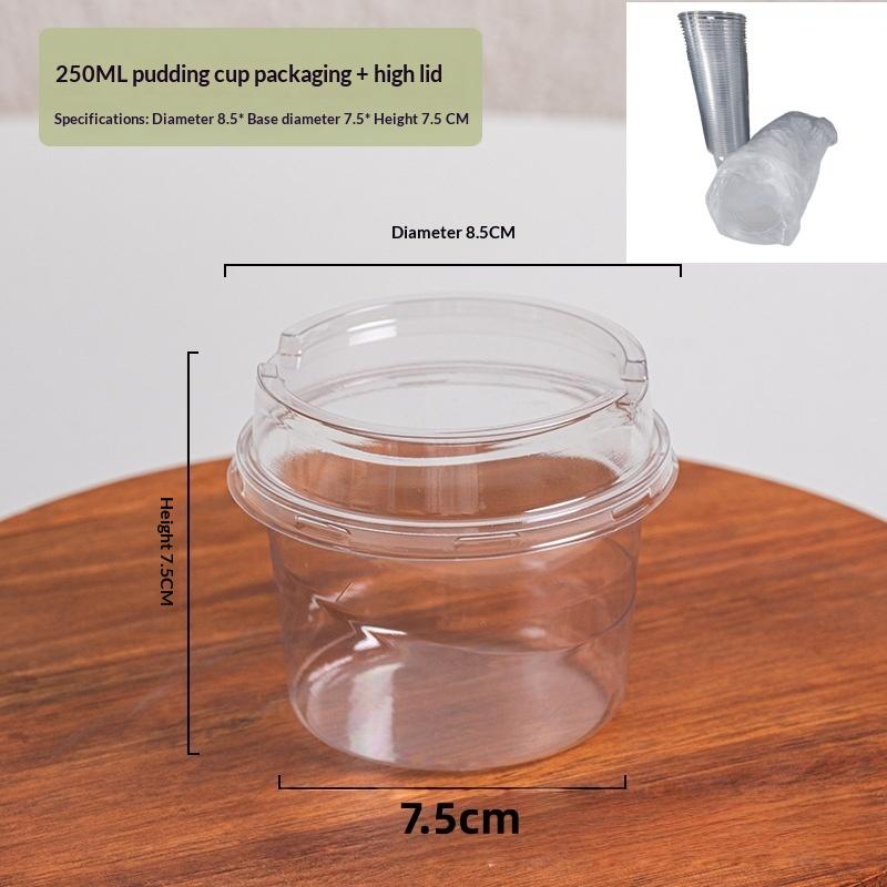50Pcs Clear Plastic Cups Disposable Mousse Dessert Box With Lid Dessert Acrylic Food Cake Cup 150/250/380Ml Packaging Box