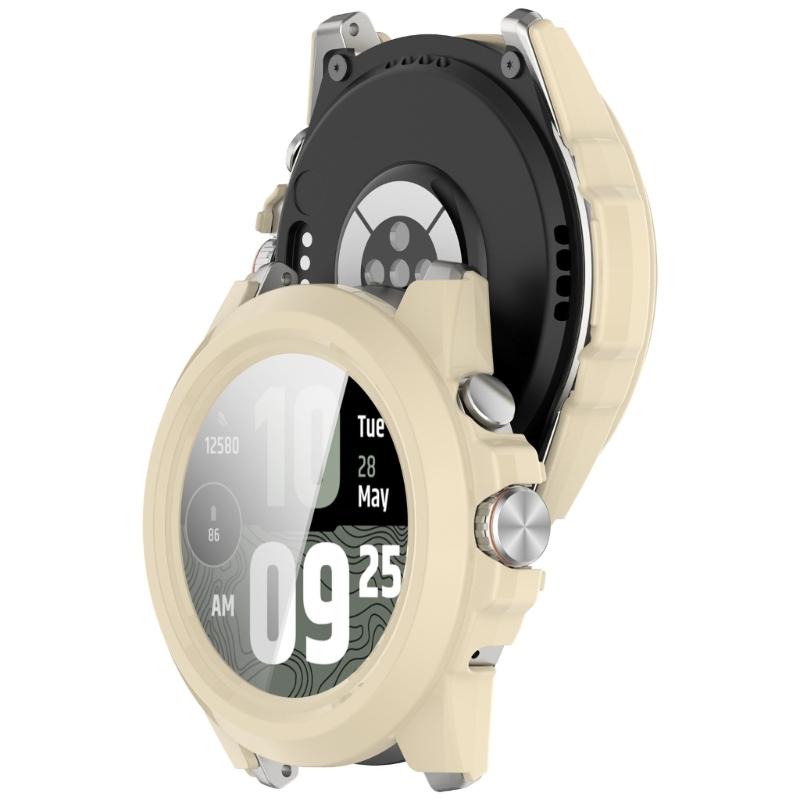 PC Full Coverage Smartwatch Integrated Tempered Glass Screen Protector Defense Hard Sleeve Case Guard Suitable for Watch