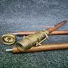 Antique Brass Telescope Head Handle Victorian Wooden Walking Stick Cane