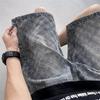 Jacquard Denim Shorts Herren Sommer Dünner Stil Hübsche Street Hose Amerikanische High Street Locker Knielang Fünf-Punkt-Hose