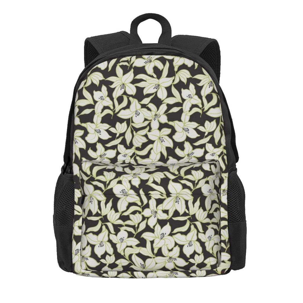 Roses Floral Backpack Pink Flowers Print Travel Backpacks Women Men Kawaii School Bags Design Big Rucksack
