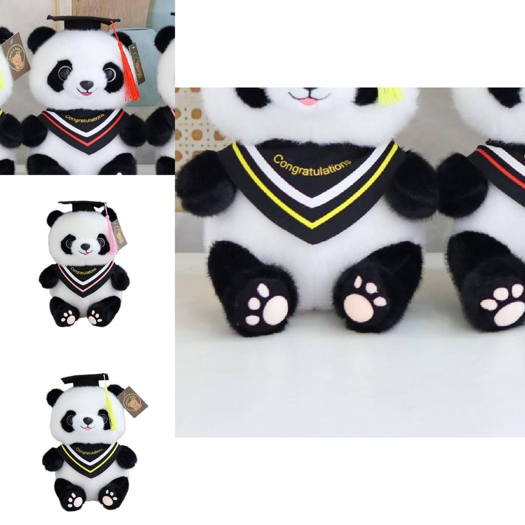 Charming Graduation Panda Plush Toy Adorable Stuffed Animal With Customizable Logo