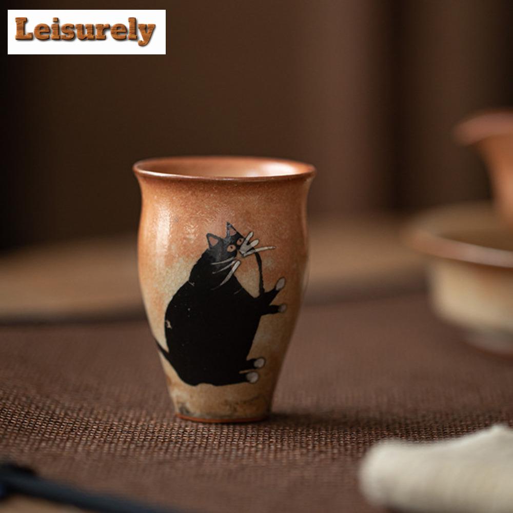 50ml Japanese Kiln Change Keramický šálek Zhiye Cat Smlling Voňavý šálek Malý Master Hrnek Porcelánový Kung Fu čajový set