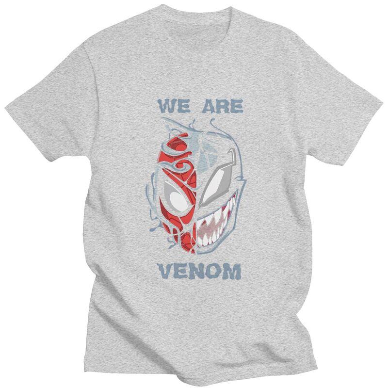 Custom Comic Venom Animes T Shirt for Men 100% Cotton Tshirt Tee T-shirts Slim Fit Clothing