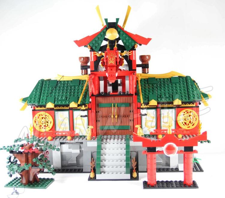 1223pcs Shinobi Battle for City Temple Huge Entrance Doors Dragon Windows Glider 9797 Building Blocks Toys Compatible With Model