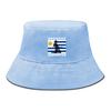 Bucket Hat With Uruguay Flag Football Print , Patriotic Sun Hat Simple Reversible Fit Beach Cap