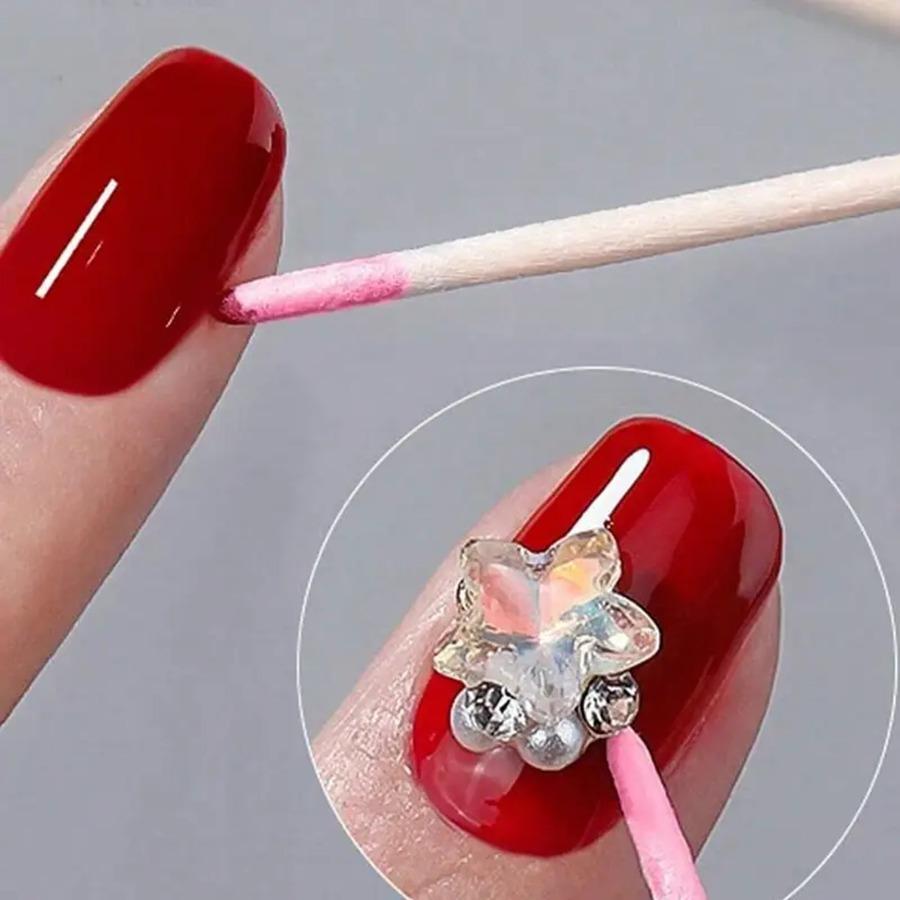 Professional Double-ended Nail Art Stick, Eyebrow Shape Nail Art Stick, Detail Correction Tool, Nail Polish Remover, and Accessories.