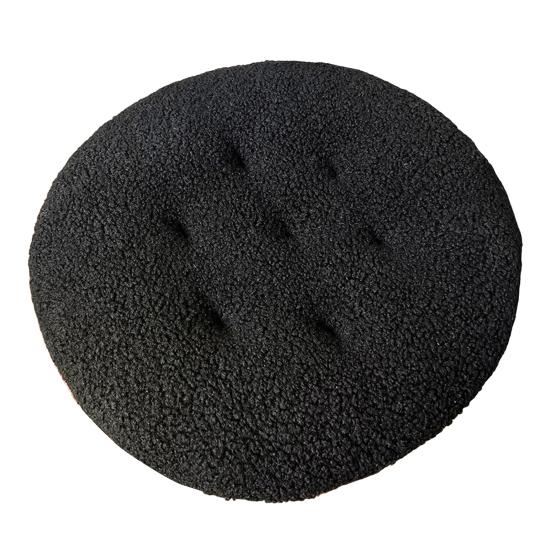 Seat Cushion Round Futon Design Furry Short Plush Surface Extra Thick Chair Floor Cushion Anti-Slip Design Solid Color Chair Cushion