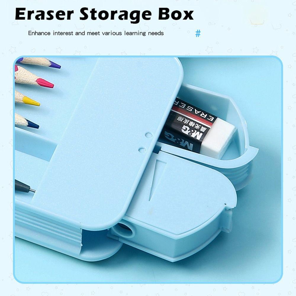 Multifunktionale Schreibwarenbox Mechanisches Stifteetui Cartoon Federmäppchen Schulsachen