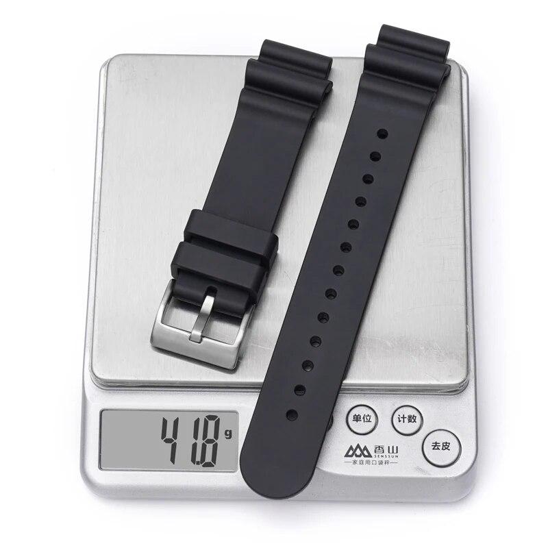 Fluoro Rubber Strap for Seiko 20mm 22mm FKM Watch Band Stainless Steel Buckle Waterproof Diving Men Women Replacement Watchband