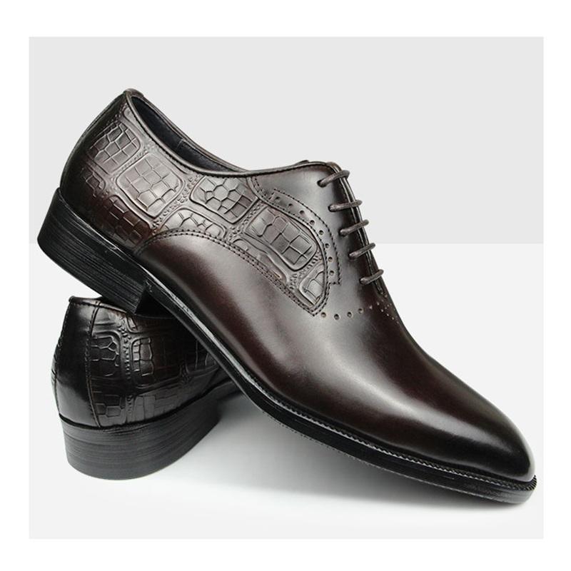 Fashion Comfortable Business Leather Shoes For Men Handcrafted Formal Oxfords Authenic Black Brown Lace-up Dress Office Trendy Footwear