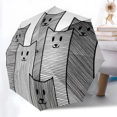 1pc Cat Family Automatic Open/Close Umbrella Compact Folding Umbrella, All-Season Portable Umbrella for Women/Men F1124282