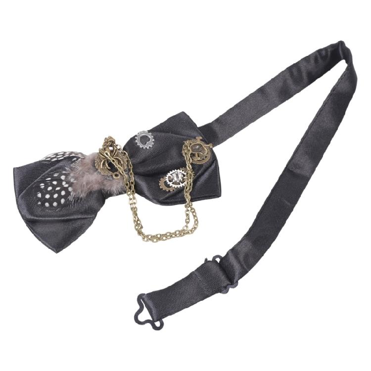 Панк-галстук-бабочка Готические шестеренки Металлические цепи Бант Галстук-бабочка Винтажный аксессуар на шею 1