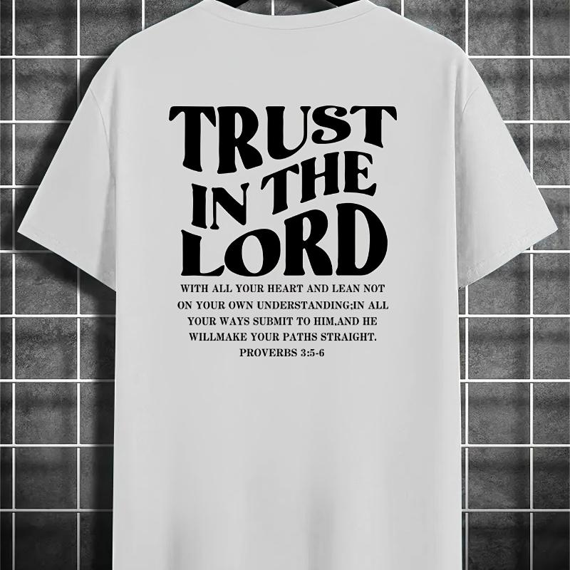 

Religious Text Print T-Shirt Breathable Cool, Comfortable Wear,Daily Casua XXL