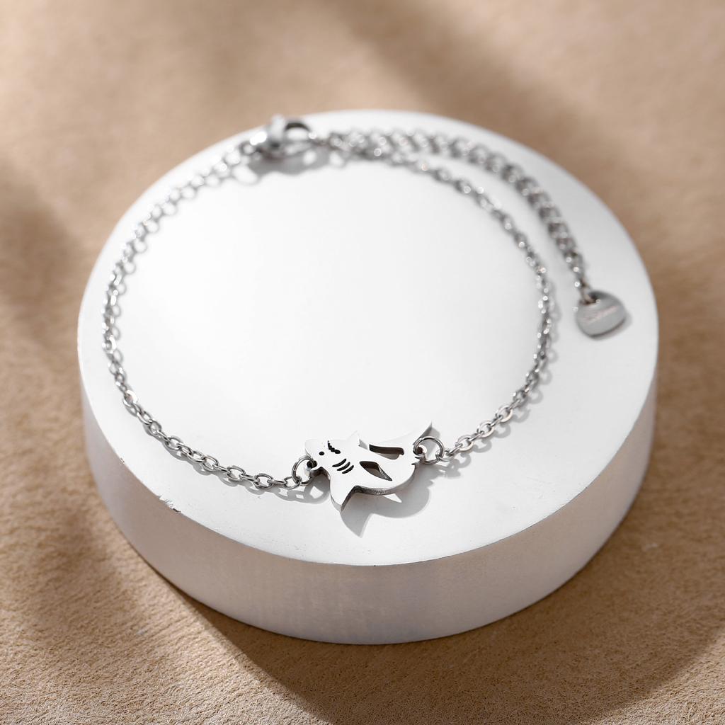 Geometric Animal Bracelet Featuring Dog Cat Owl And Dolphin Charms Minimalist Fashion Jewelry