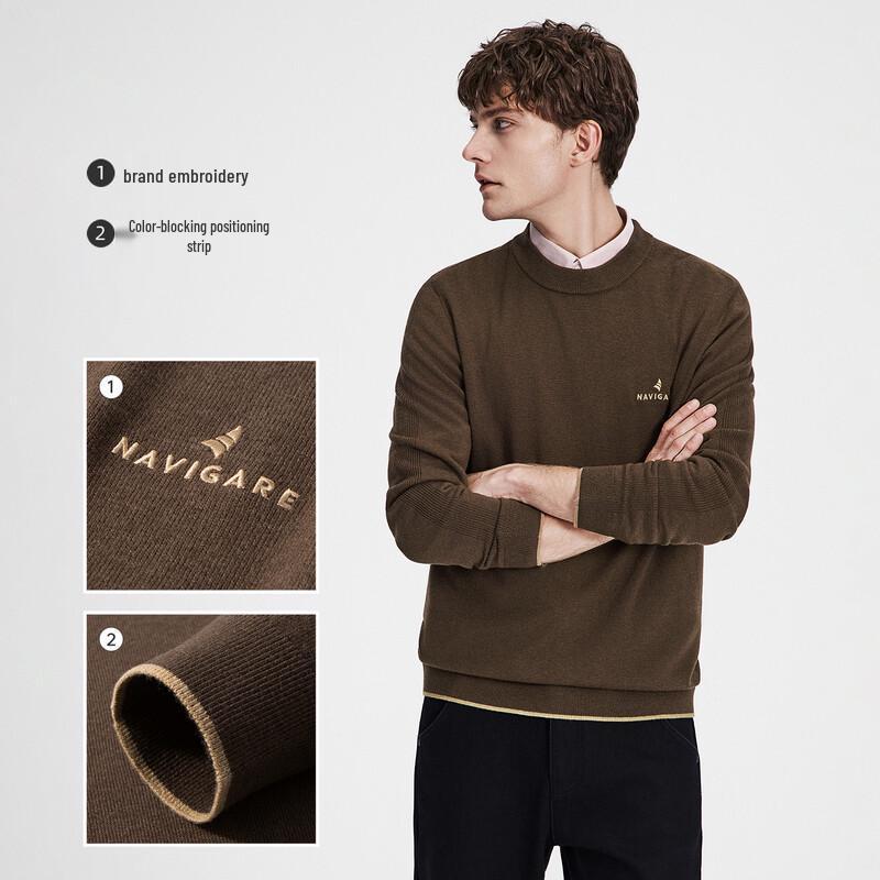 Navigare Men's Pure Wool Crew Neck Pullover Sweater