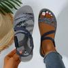 Fashion Women Roman Sandals 2025 Summer One Strap Anti-slip Low Heel Flats Sandals New Round Toe Open Toe Shoes Women Sandalias De Mujer