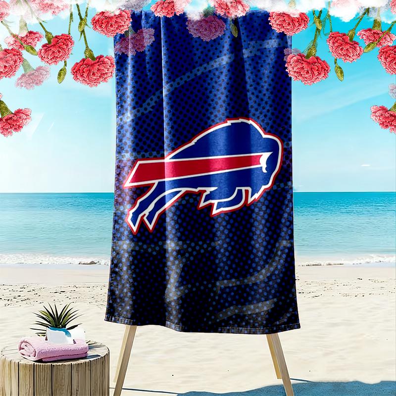 Asciugamano da Spiaggia Stampa Buffalo Bills, Asciugamano Grande Morbido Asciugatura Rapida per Spiaggia Campeggio Nuoto