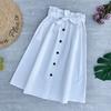 Women Fashion High Skirt Women Midi Skirt Elastic Waist One Line Ladies Skirts With Belt