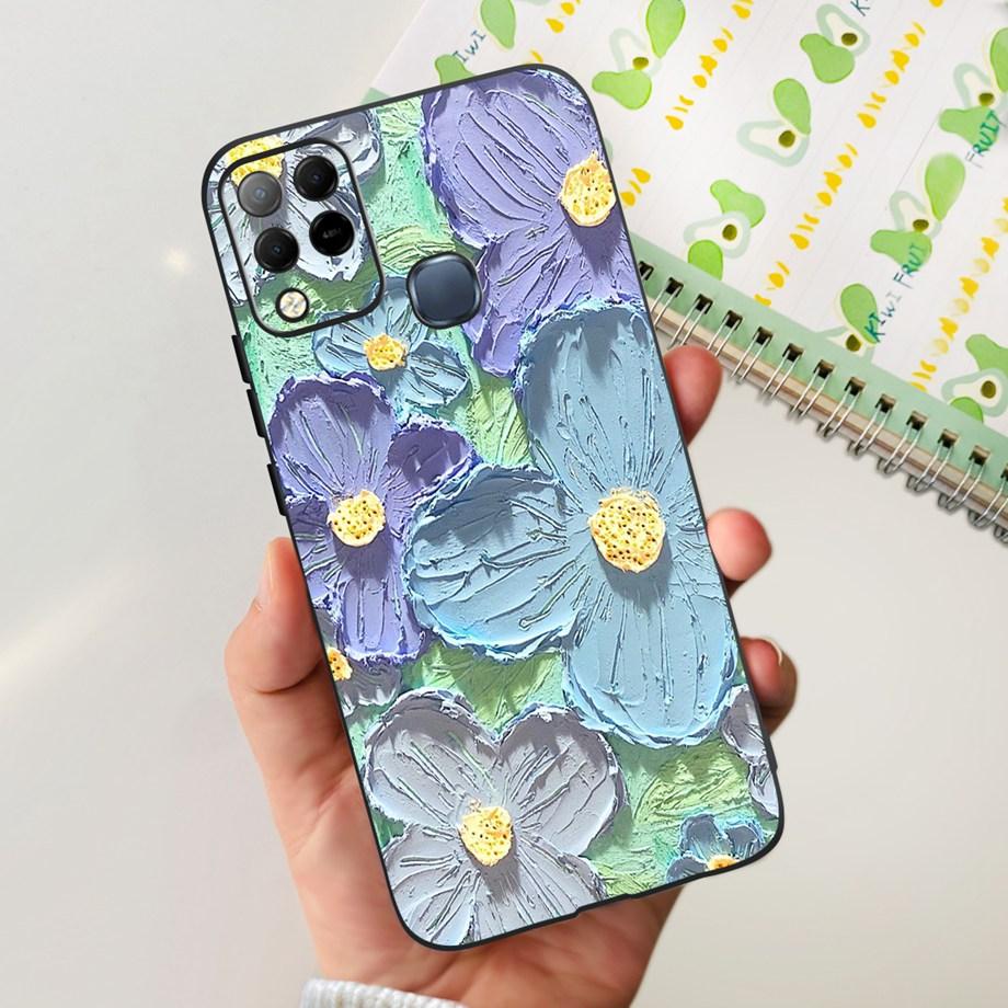 For Infinix Hot 11 G37 4G Case Cover Soft TPU Black Silicone Funda for Infinix Hot11 G37 Infinix X689F Fashion Pattern Bumper